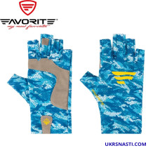 Перчатки Favorite Solar Fishing Gloves 5 Cut White/Blue размер L/XL